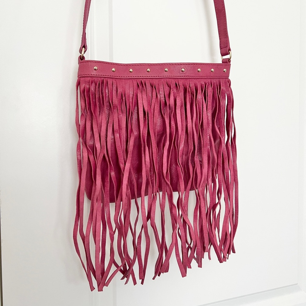 Juicy Couture Pink Fringe Crossbody Bag